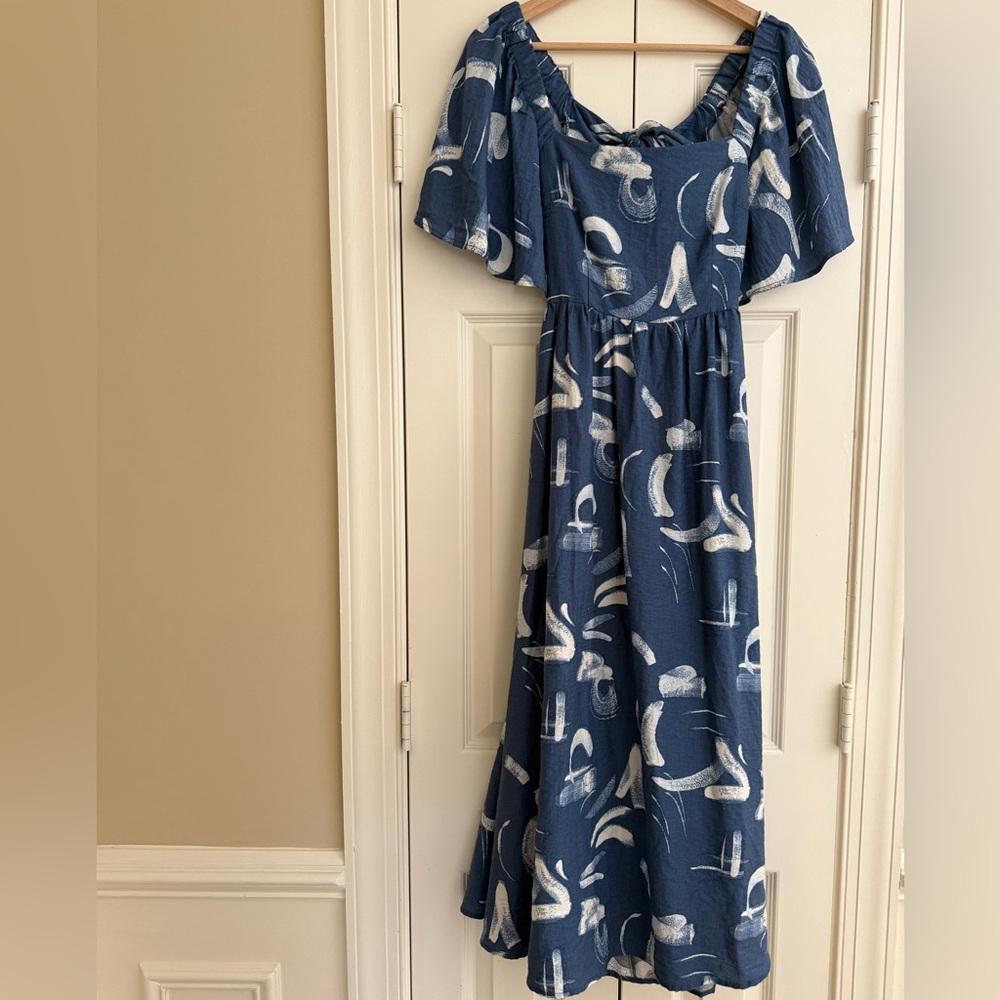 A New Day blue and white dress